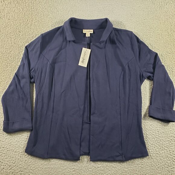 Maison Jules Jackets & Blazers - Maison Jules Blazer Women's Large Blue Professional Workwear Jacket Stretch NWT